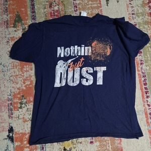 Nothin' But Dust Graphic Tee - Navy with Orange & White